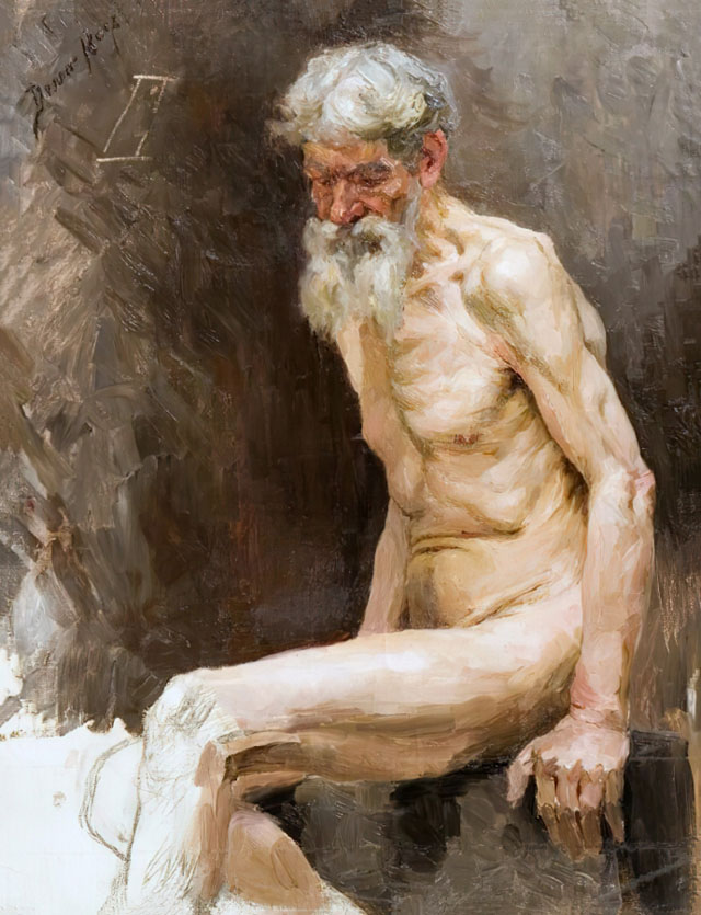 Этюд натурщика. Художник Делла-Вос-Кардовская Ольга Людвиговна